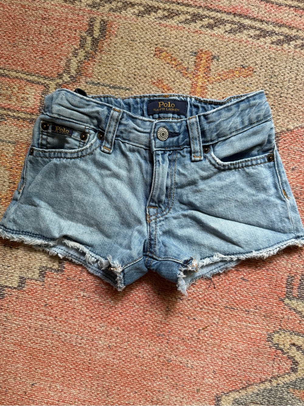 Vintage Polo by Ralph Lauren Light Blue Denim Frayed Cutoff Shorts